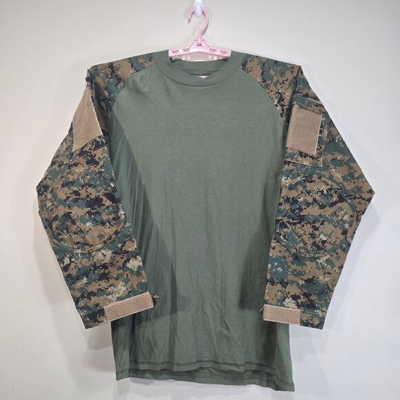 Tru-Spec Men’s 2XL Camo Long Sleeve Military Multi-Pocket Green Black Pullover